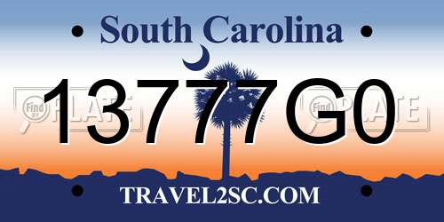 13777G0 South Carolina License Plate