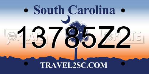 13785Z2 South Carolina License Plate