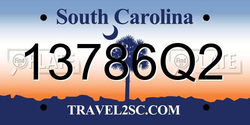 13786Q2 South Carolina License Plate
