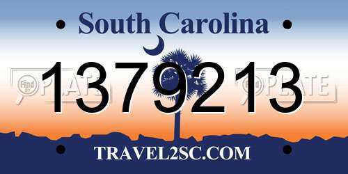 1379213 South Carolina License Plate