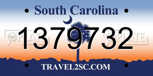 1379732 South Carolina License Plate