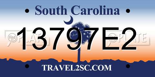 13797E2 South Carolina License Plate