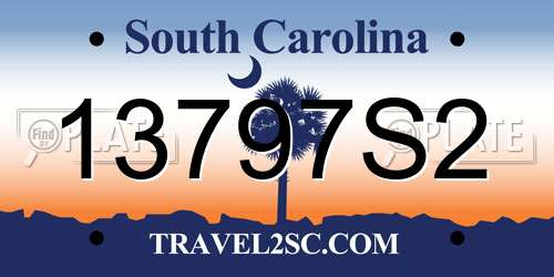 13797S2 South Carolina License Plate