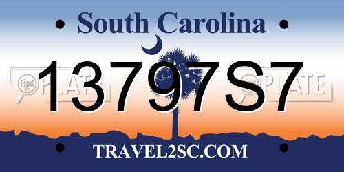 13797S7 South Carolina License Plate