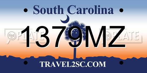 1379MZ South Carolina License Plate