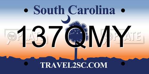 137QMY South Carolina License Plate