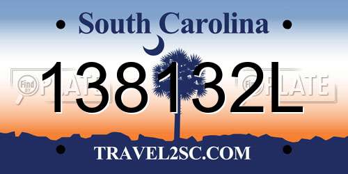 138132L South Carolina License Plate