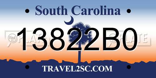 13822B0 South Carolina License Plate