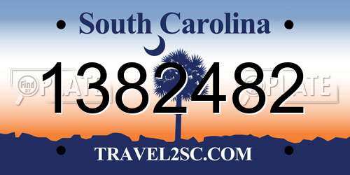 1382482 South Carolina License Plate