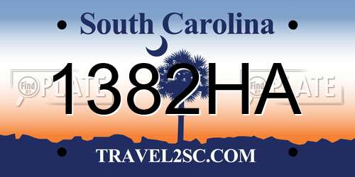 1382HA South Carolina License Plate