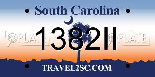 1382II South Carolina License Plate