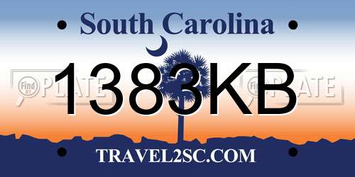 1383KB South Carolina License Plate