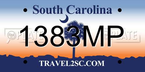 1383MP South Carolina License Plate