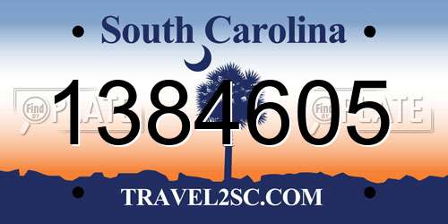 1384605 South Carolina License Plate