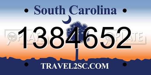 1384652 South Carolina License Plate