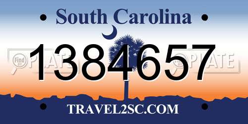 1384657 South Carolina License Plate
