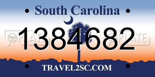 1384682 South Carolina License Plate