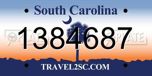 1384687 South Carolina License Plate