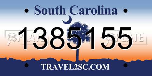 1385155 South Carolina License Plate