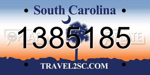 1385185 South Carolina License Plate