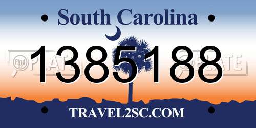 1385188 South Carolina License Plate