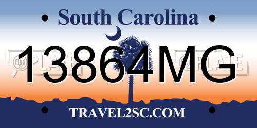 13864MG South Carolina License Plate