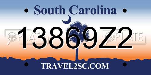 13869Z2 South Carolina License Plate
