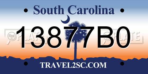 13877B0 South Carolina License Plate