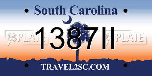 1387II South Carolina License Plate
