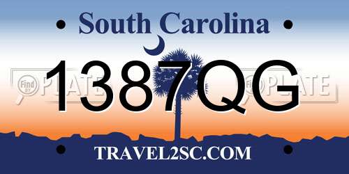 1387QG South Carolina License Plate