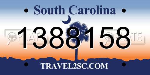 1388158 South Carolina License Plate