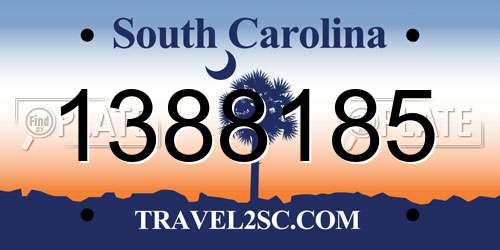 1388185 South Carolina License Plate