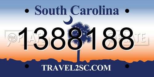 1388188 South Carolina License Plate