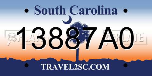 13887A0 South Carolina License Plate