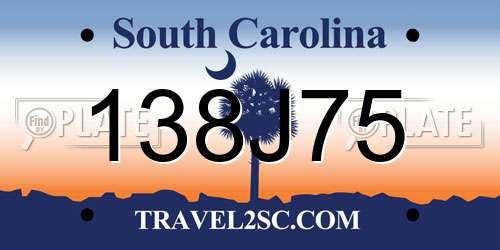 138J75 South Carolina License Plate