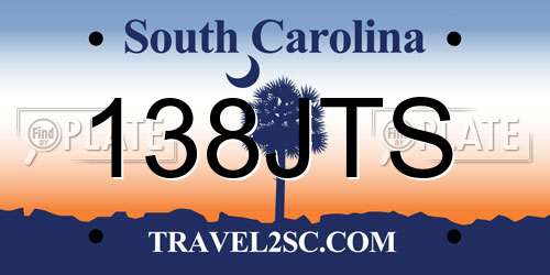 138JTS South Carolina License Plate