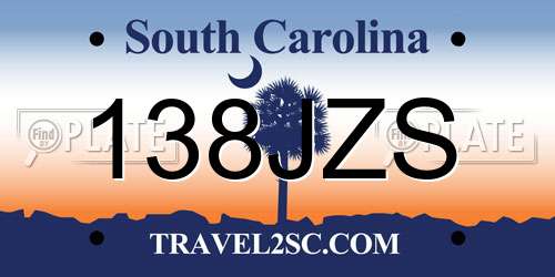 138JZS South Carolina License Plate