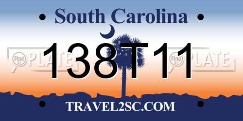 138T11 South Carolina License Plate