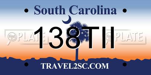 138TII South Carolina License Plate