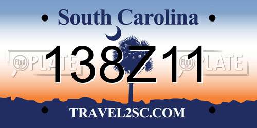 138Z11 South Carolina License Plate