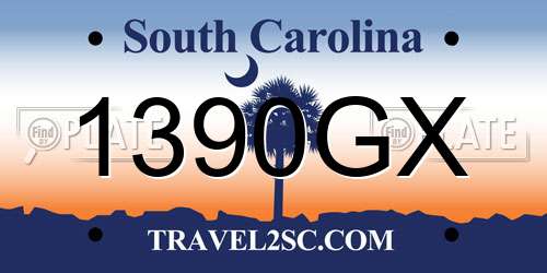 1390GX South Carolina License Plate