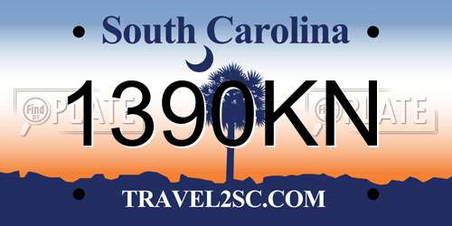 1390KN South Carolina License Plate