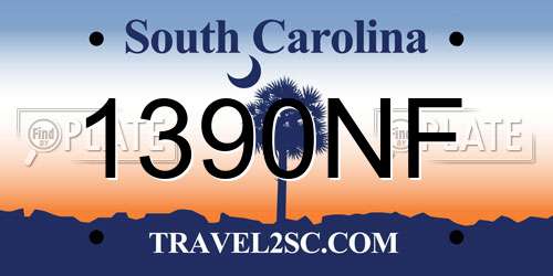 1390NF South Carolina License Plate