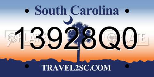 13928Q0 South Carolina License Plate