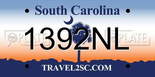 1392NL South Carolina License Plate