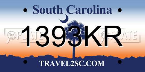 1393KR South Carolina License Plate