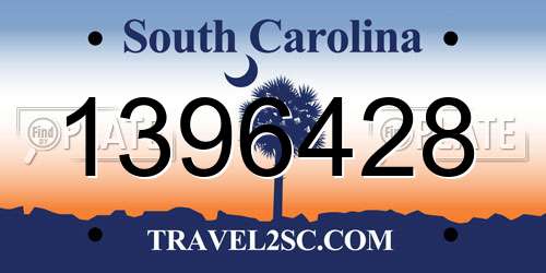 1396428 South Carolina License Plate