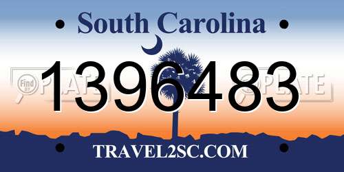 1396483 South Carolina License Plate
