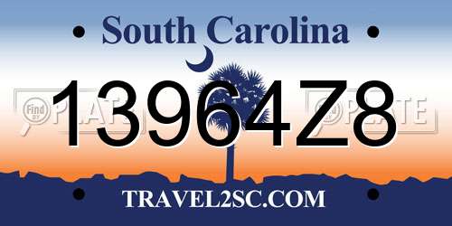 13964Z8 South Carolina License Plate