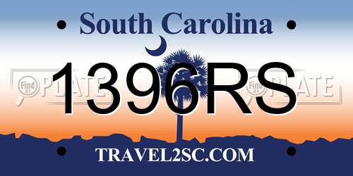 1396RS South Carolina License Plate